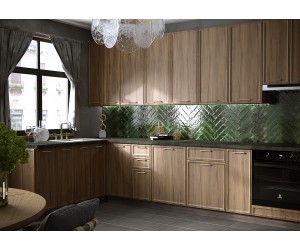 Кухня "Беверли" 1800х3200 Дуб Бурбон МДФ