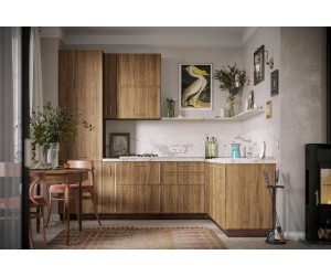 Кухня "Беверли" 2600х2000 Дуб Бурбон МДФ