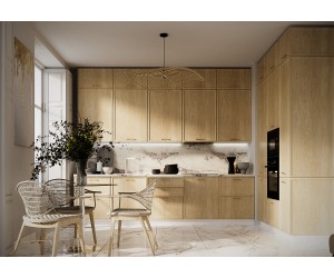 Кухня "Беверли" 3000х1800 Дуб Шампань МДФ