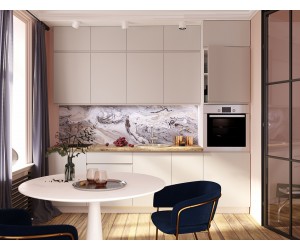 Кухня "Маори" 2600 Розе МДФ Эмаль