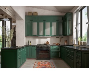 Кухня "Ницца Роял" 2750х3050 Гольфклаб МДФ Эмаль
